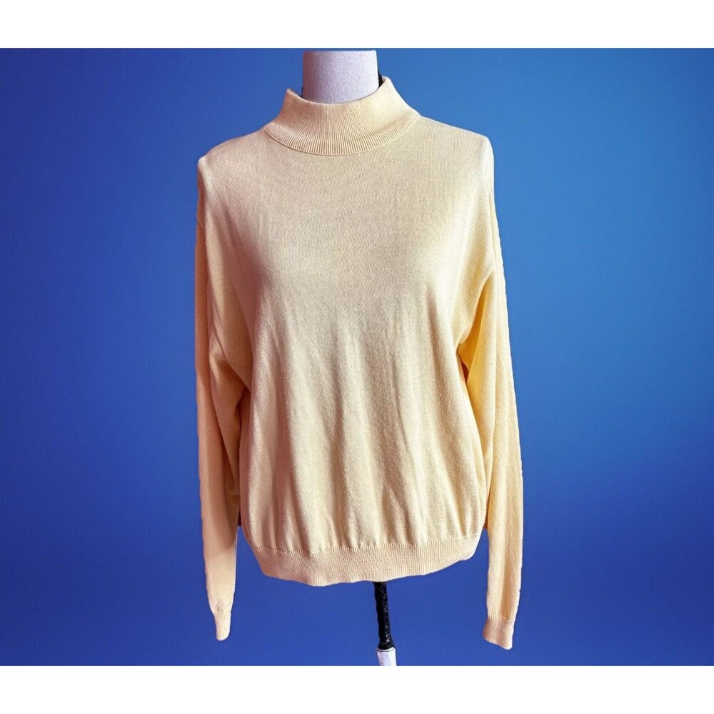 Pendleton Sweater Women's Size XL Yellow Long Sleeve Cotton Pullover Made in USA